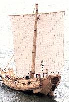 Ancient cargo ship shows up in Osaka Bay
